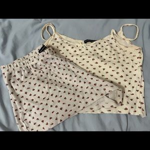 Brandy Red Floral Set